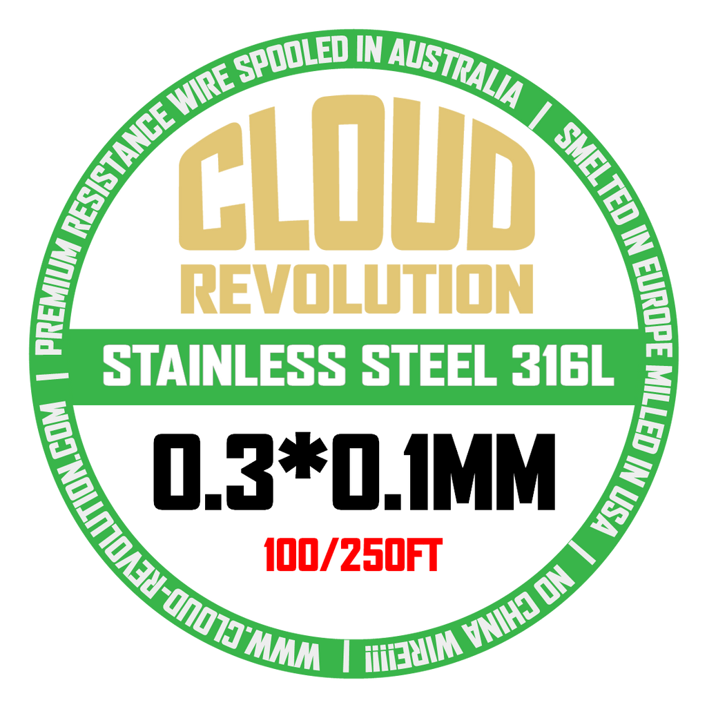 CLOUD REVOLUTION STAINLESS STEEL 316L 0.3mm X 0.1MM RIBBON WIRE